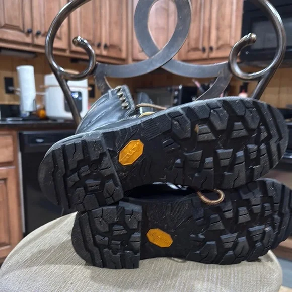 Danner Black Leather Boots with Tan Laces Quarry USA 8in steel toe Goretex 8EE - Picture 14 of 14